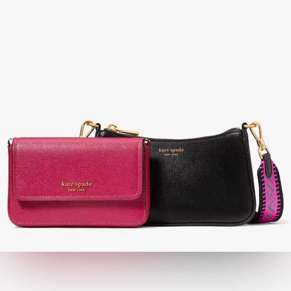 NWT Kate Spade Double Up Colorblocked Crossbody in Renaissance Rose